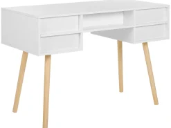 Lastenhuone<Beliani Tyopoyta 4 Laatikkoa Hylly Valkoinen 110 X 55 Cm Levin