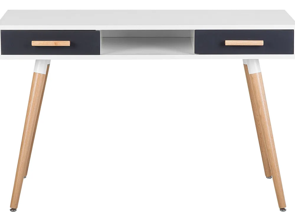 Lastenhuone<Beliani Tyopoyta 2 Laatikkoa Hylly Valkoinen/Harmaa 120 X 45 Cm Frisco