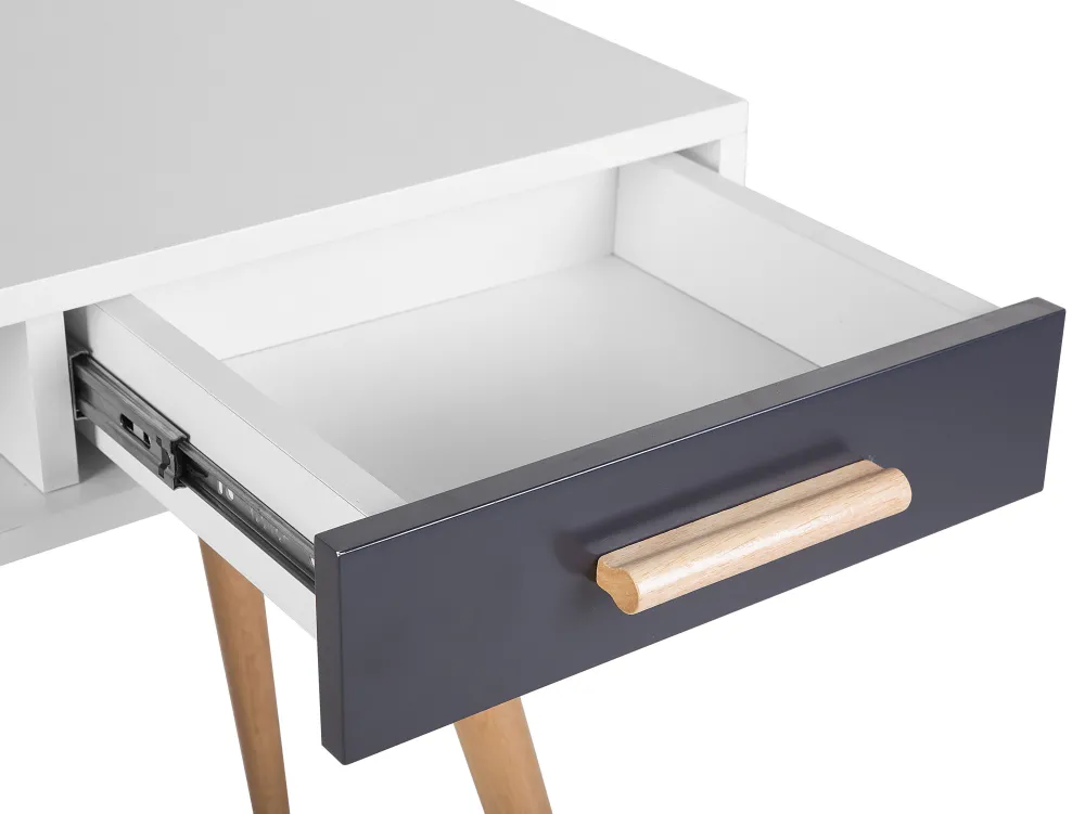 Lastenhuone<Beliani Tyopoyta 2 Laatikkoa Hylly Valkoinen/Harmaa 120 X 45 Cm Frisco