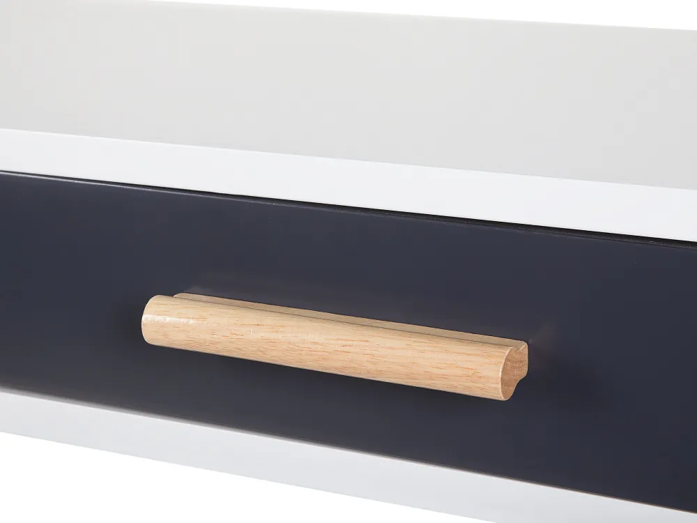 Lastenhuone<Beliani Tyopoyta 2 Laatikkoa Hylly Valkoinen/Harmaa 120 X 45 Cm Frisco