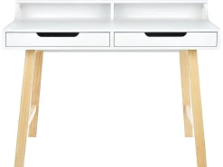 New Beliani Tyopoyta 2 Laatikkoa Hylly Valkoinen/Vaalea Puu 110 Cm Barie