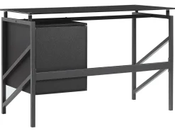 Online Beliani Tyopoyta 2 Laatikkoa Musta 117 X 57 Cm Moriton