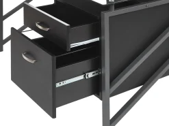 Online Beliani Tyopoyta 2 Laatikkoa Musta 117 X 57 Cm Moriton