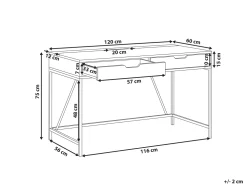 Lastenhuone<Beliani Tyopoyta 2 Laatikkoa Musta/Vaalea Puu 120 X 60 Cm Jena