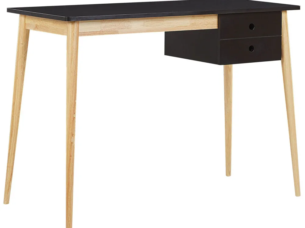 New Beliani Tyopoyta 2 Laatikkoa Musta/Vaalea Puu 106 X 48 Cm Ebeme