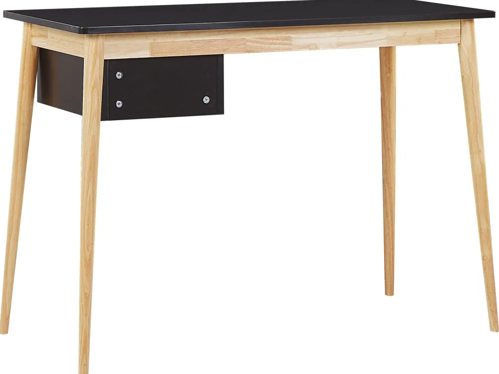 New Beliani Tyopoyta 2 Laatikkoa Musta/Vaalea Puu 106 X 48 Cm Ebeme