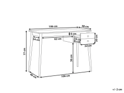 New Beliani Tyopoyta 2 Laatikkoa Musta/Vaalea Puu 106 X 48 Cm Ebeme