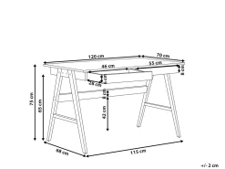 Lastenhuone<Beliani Tyopoyta 2 Laatikkoa Tumma Puu 120 X 70 Cm Sheslay