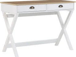 Lastenhuone<Beliani Tyopoyta 2 Laatikkoa Vaalea Puu/Valkoinen 103 X 50 Cm Ekart