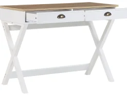 Lastenhuone<Beliani Tyopoyta 2 Laatikkoa Vaalea Puu/Valkoinen 103 X 50 Cm Ekart