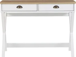 Lastenhuone<Beliani Tyopoyta 2 Laatikkoa Vaalea Puu/Valkoinen 103 X 50 Cm Ekart