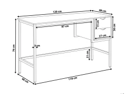 Cheap Beliani Tyopoyta 2 Laatikkoa Vaalea Puu/Musta 120 X 48 Cm Grant
