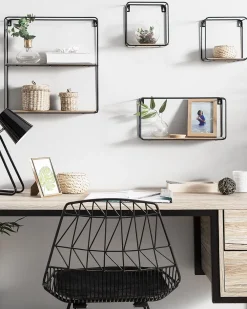 Cheap Beliani Tyopoyta 2 Laatikkoa Vaalea Puu/Musta 120 X 48 Cm Grant