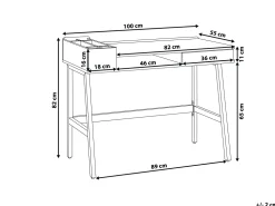 Lastenhuone<Beliani Tyopoyta Laatikko Hylly Vaalea Puu/Valkoinen 100 X 55 Cm Paramaribo