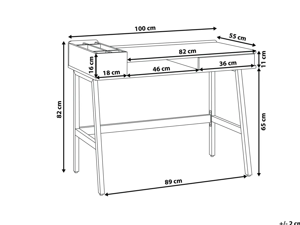 Lastenhuone<Beliani Tyopoyta Laatikko Hylly Vaalea Puu/Valkoinen 100 X 55 Cm Paramaribo