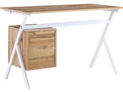 Lastenhuone<Beliani Tyopoyta Laatikko Kaappi Vaalea Puu/Valkoinen 120 X 60 Cm Ashland