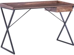 Online Beliani Tyopoyta Laatikko Tumma Puu/Musta 120 X 54 Cm Noxon