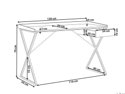 Online Beliani Tyopoyta Laatikko Tumma Puu/Musta 120 X 54 Cm Noxon