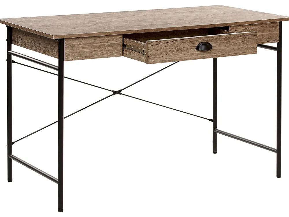 Outlet Beliani Tyopoyta Laatikko Tumma Puu/Musta 120 X 60 Cm Casco