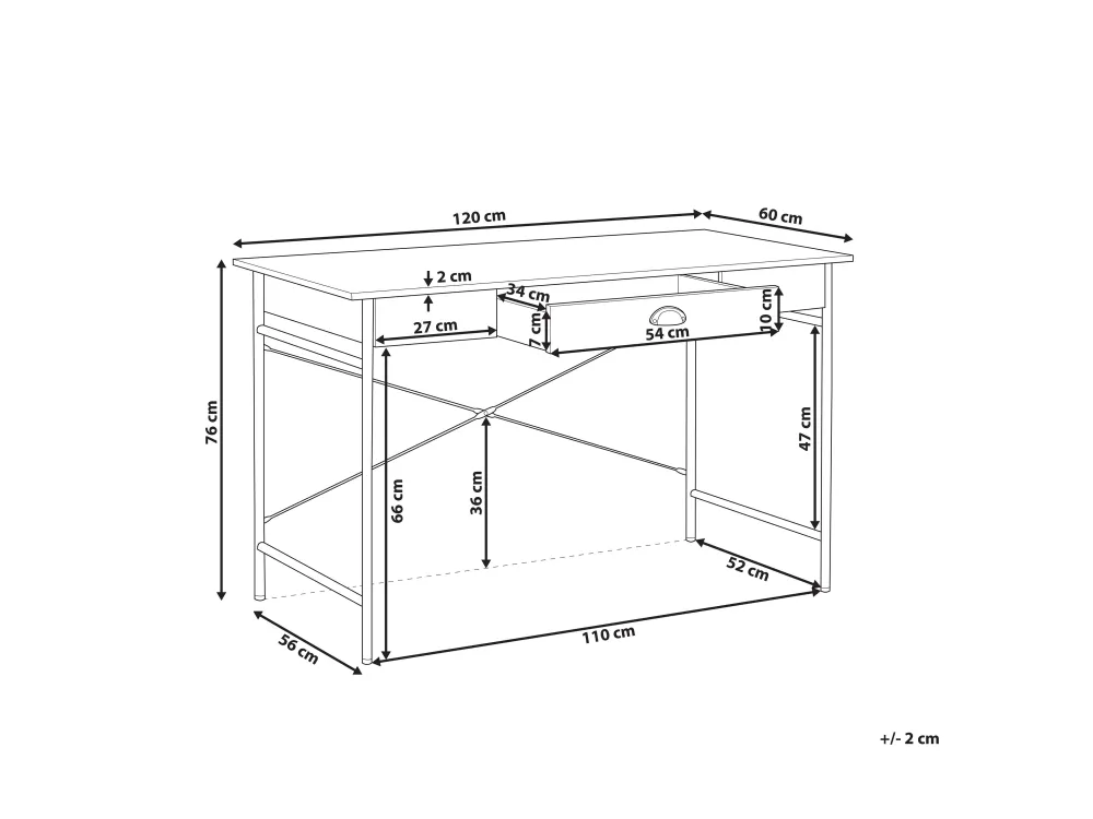 Outlet Beliani Tyopoyta Laatikko Tumma Puu/Musta 120 X 60 Cm Casco