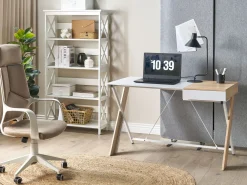 Best Sale Beliani Tyopoyta Laatikko Vaalea Puu/Valkoinen 120 X 60 Cm Hamden