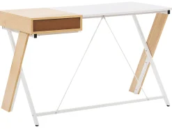 Best Sale Beliani Tyopoyta Laatikko Vaalea Puu/Valkoinen 120 X 60 Cm Hamden