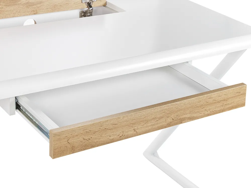 Lastenhuone<Beliani Tyopoyta Laatikko Valkoinen/Vaalea Puu 120 X 60 Cm Focus