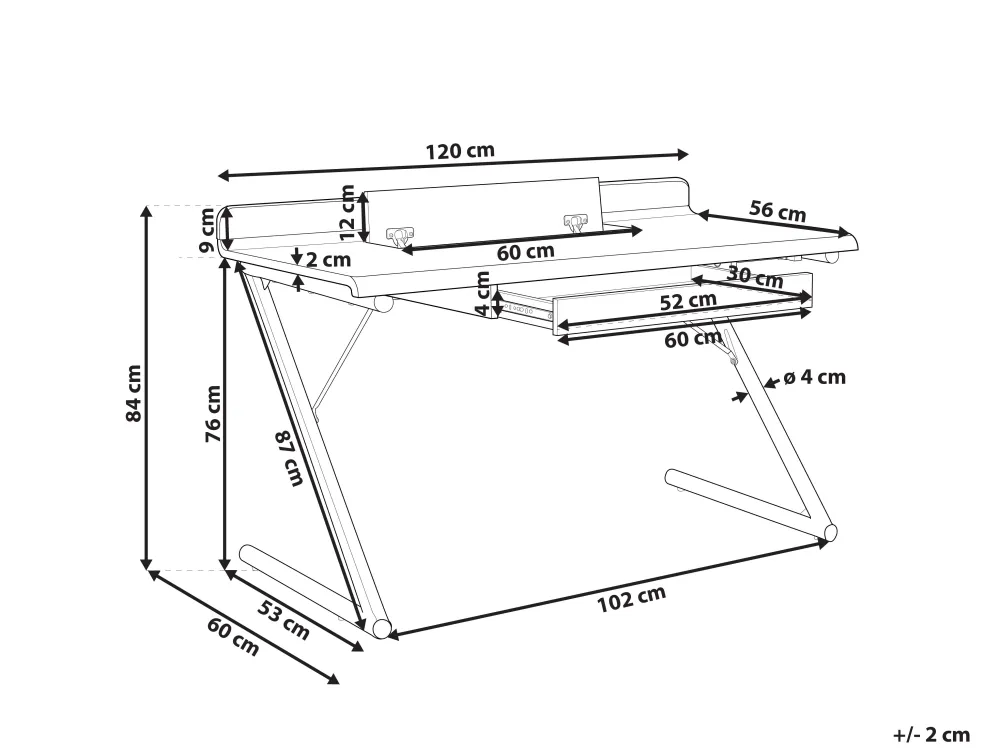 Lastenhuone<Beliani Tyopoyta Laatikko Valkoinen/Vaalea Puu 120 X 60 Cm Focus