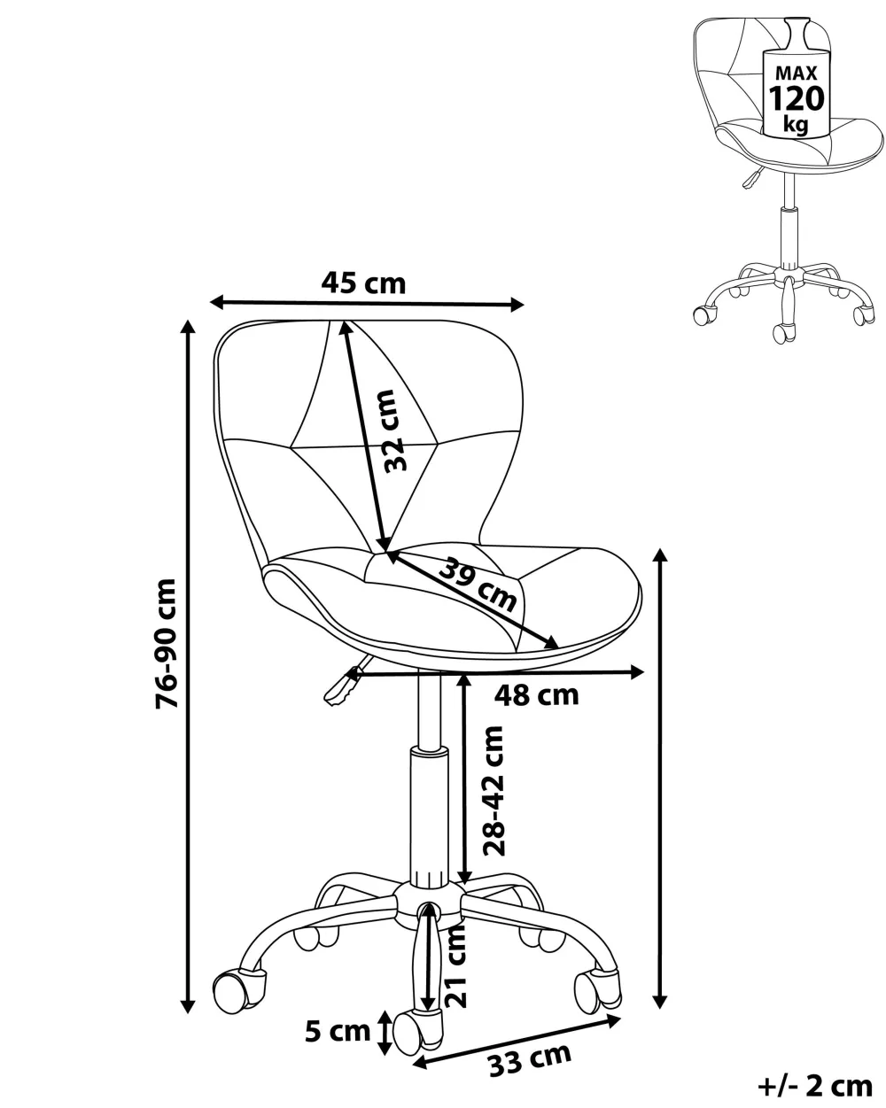 Lastenhuone<Beliani Tyotuoli Kangas Harmaa Valetta