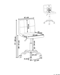 Best Sale Beliani Tyotuoli Kangas Musta Marion