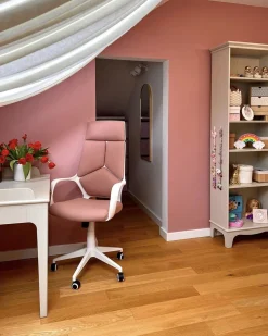 Discount Beliani Tyotuoli Kangas Persikka/Valkoinen Delight