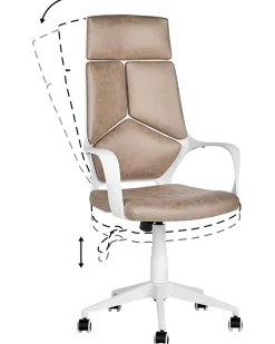 Sale Beliani Tyotuoli Kangas Ruskeanharmaa/Valkoinen Delight