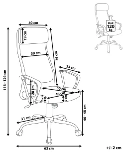 Lastenhuone<Beliani Tyotuoli Kangas Tummanharmaa Pioneer