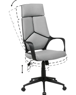 Best Beliani Tyotuoli Kangas Vaaleanharmaa/Musta Delight