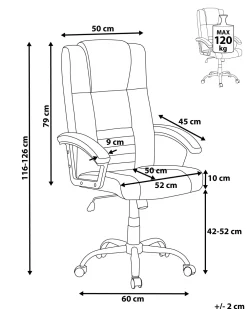 Tuolit<Beliani Tyotuoli Keinonahka Hierova Vaalea Beige Comfort Ii