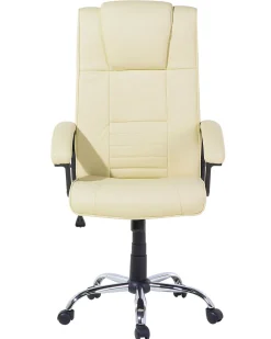 Tuolit<Beliani Tyotuoli Keinonahka Hierova Vaalea Beige Comfort Ii