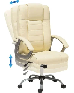 Tuolit<Beliani Tyotuoli Keinonahka Hierova Vaalea Beige Comfort Ii