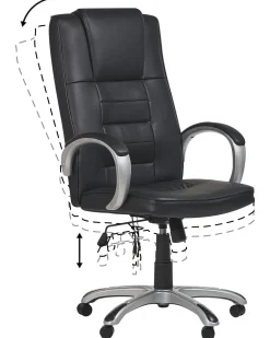 Tuolit<Beliani Tyotuoli Keinonahka Hierova Musta Grandeur Ii