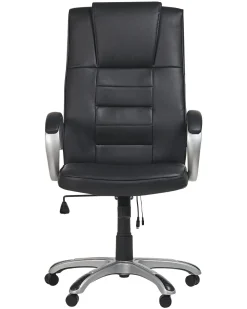 Tuolit<Beliani Tyotuoli Keinonahka Hierova Musta Grandeur Ii