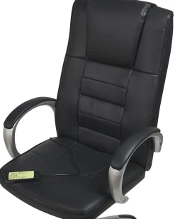 Tuolit<Beliani Tyotuoli Keinonahka Hierova Musta Grandeur Ii