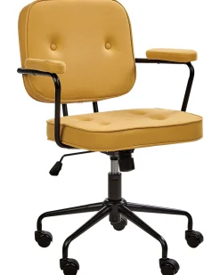 Cheap Beliani Tyotuoli Keinonahka Keltainen Pawnee