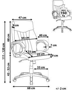 Tuolit<Beliani Tyotuoli Keinonahka Luonnonvalkoinen Triumph
