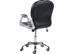 Tuolit<Beliani Tyotuoli Keinonahka Musta/Hopea Princess