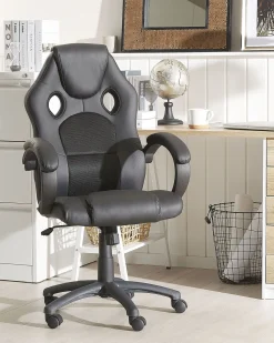 Online Beliani Tyotuoli Keinonahka Musta Fighter