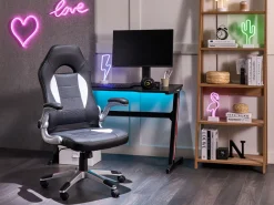 Lastenhuone<Beliani Tyotuoli Keinonahka Musta Dean