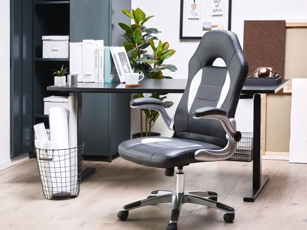 Lastenhuone<Beliani Tyotuoli Keinonahka Musta Dean