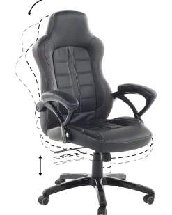 Cheap Beliani Tyotuoli Keinonahka Musta/Tummanruskea Prince