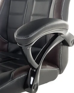 Cheap Beliani Tyotuoli Keinonahka Musta/Tummanruskea Prince