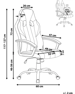 Flash Sale Beliani Tyotuoli Keinonahka Musta/Turkoosi Success