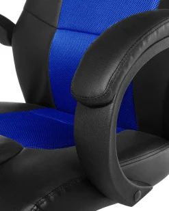 Tuolit<Beliani Tyotuoli Keinonahka Musta/Laivastonsininen Fighter